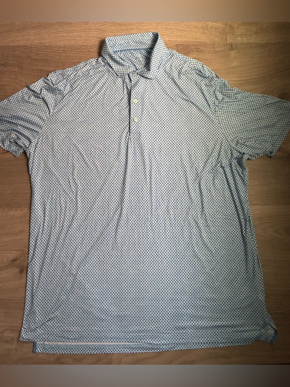 Johnnie-O Polo Shirt Men’s 2XL Blue Floral Featherweight Golf Lightweight